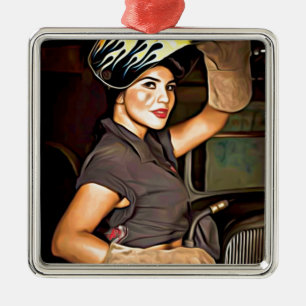 Rosa--welder Julgransprydnad Metall