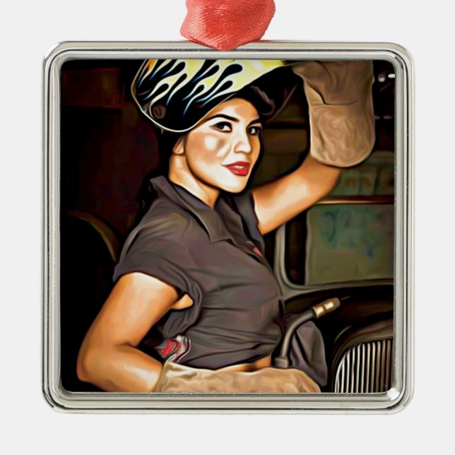 Rosa--welder Julgransprydnad Metall (Framsidan)