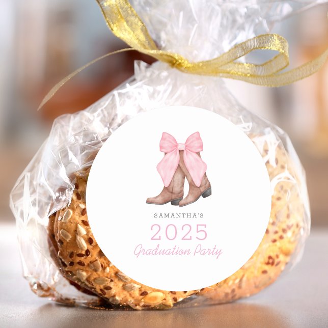 Rosa Western 2025 Studenten Runt Klistermärke (Skapare uppladdad)