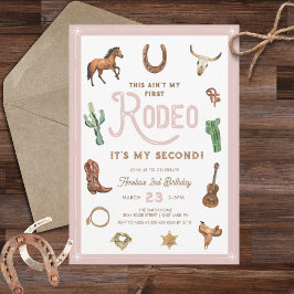 Rosa Western 2:a födelsedag Rodeo Inbjudningar
