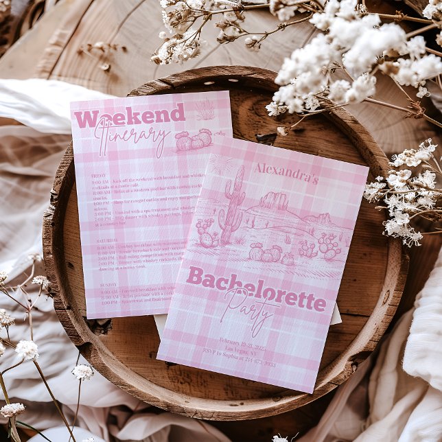 Rosa Western Bachelorette Resa Inbjudningar (Skapare uppladdad)