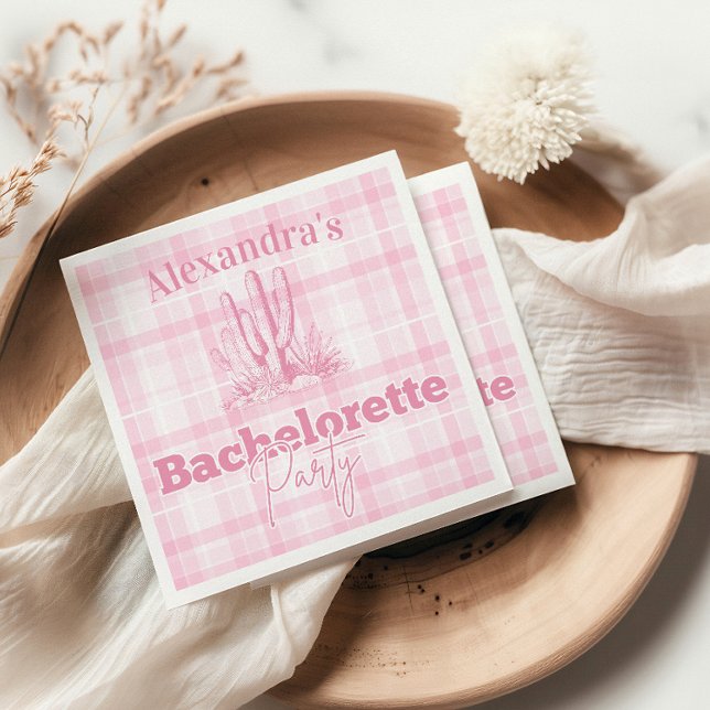 Rosa Western Bachelorette Resa Pappersservett (Skapare uppladdad)