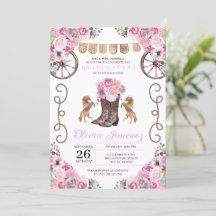 Rosa Western Charra Blommigt Boots Quinceañera