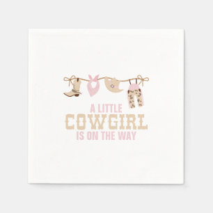 Rosa Western Cowgirl Baby Shower Pappersservett