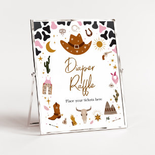 Rosa Western Cowgirl Baby Shower Raffle Poster