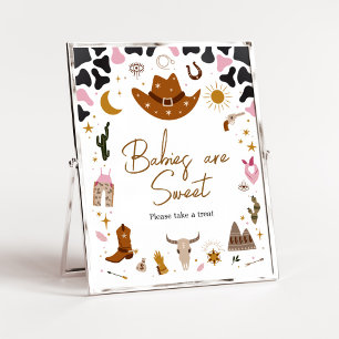 Rosa Western Cowgirl Baby Shower Spädbarn är Sweet Poster