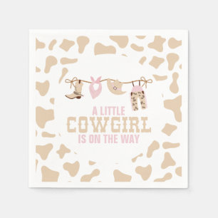 Rosa western cowgirl-babyshower pappersservett