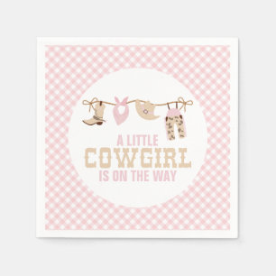Rosa western cowgirl-babyshower pappersservett