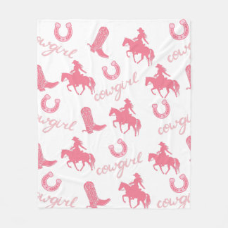 Rosa Western Cowgirl Blanket - Personlig Fleecefilt