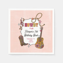 Rosa western cowgirl-fest servetter
