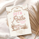 Rosa Western Desert 30th Rodeo 30års födelsedag Inbjudningar<br><div class="desc">Rosa Western Desert 30:e Rodeo 30års födelsedag Rosa och brunt 30:e rodeo 30års födelsedag inbjudan till kvinnor med två långa kor,  westerna ökenillustration och text från stil. Denna 30:e rodeo-födelsedagsinbjudan är perfekt för ett temat 30års födelsedag party i vilda western.</div>