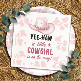 Rosa Western Rodeo Cowgirl Baby Shower Pappersservett