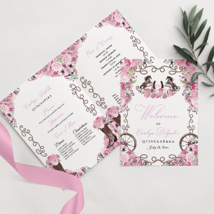 Rosa Westerna programmet Charro Quinceañera Inbjudan