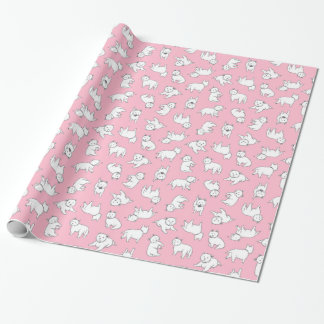 Rosa Westie Wrapping Papper Presentpapper