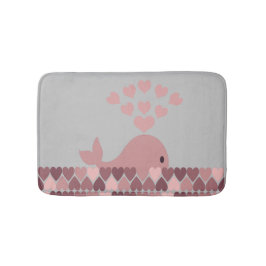 Rosa Whale and Hearts Badrumsmatta