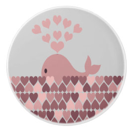 Rosa Whale and Hearts Knopp