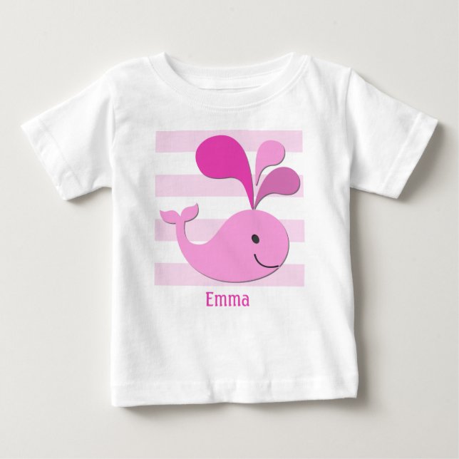 Rosa Whale and Rand Shirt T-shirt (Framsida)