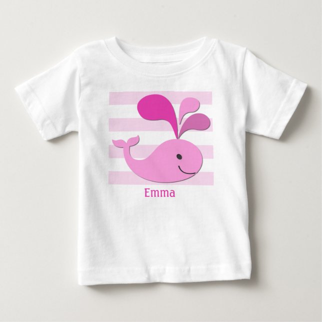 Rosa Whale and Rand Shirt Tröja (Framsida)