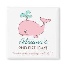 Rosa Whale Magnet Party favors