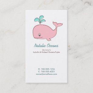 Rosa Whale Mamma Telefonkort