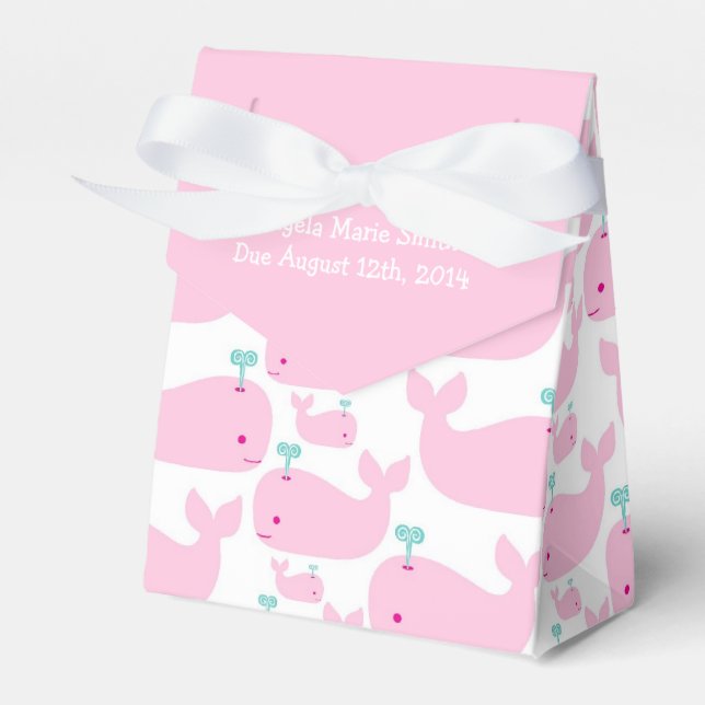 Rosa Whale Theme Baby Shower Presentaskar (Framsidan Sidan)