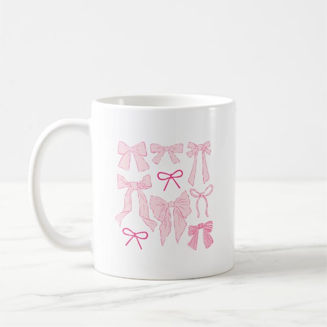 Rosa Whimsical Bows Kaffemugg (Vänster)