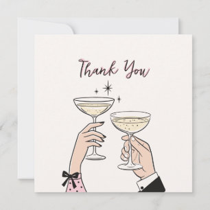 Rosa Whimsical Champagne Toast, tack. Tack Kort