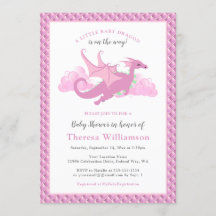Rosa Whimsical Girl Dragon Baby Shower