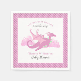 Rosa Whimsical Girl Dragon Baby Shower Pappersservett