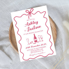 Rosa Whimsical Hand plockade Bow Wedding bjudande  Inbjudningar