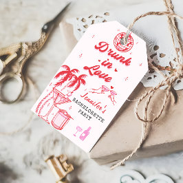 Rosa Whimsical Hand plockade Cocktail Bachelorette Presentetikett