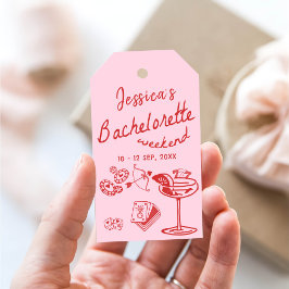 Rosa Whimsical Poker Bachelorette Party Helg Presentetikett