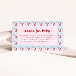 Rosa Whimsical Retro Körsbär | Böcker för Bebis Tilläggskort