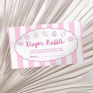 Rosa Whimsical Snigelskal Babybad Diaperlotteri Tilläggskort