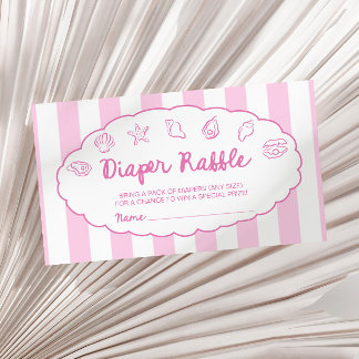 Rosa Whimsical Snigelskal Babybad Diaperlotteri Tilläggskort