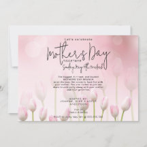Rosa Whimsical Tulips Mors dag Script Brunch