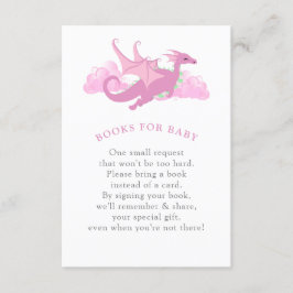 Rosa Whimsique Dragon Baby Shower Bokar för Baby Tilläggskort