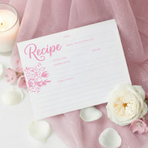 Rosa Whimsisk Bröllopsfest Receptkort