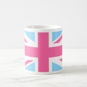 Rosa White and Blue Union Jack UK Flagga Kaffemugg