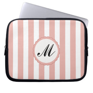 Rosa White Anpassningsbar Monogram Laptop sleeve