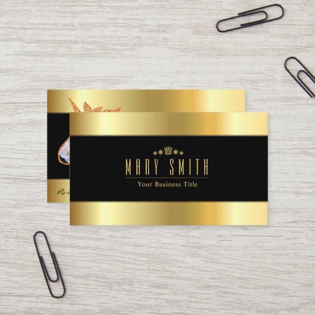 Rosa White Arrow 名刺 Visitkort (Fram/Back In Situ)