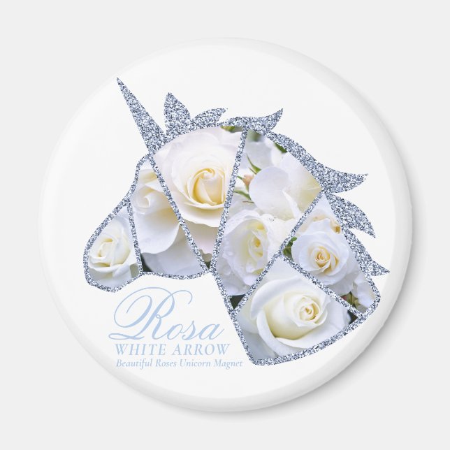 Rosa White Arrow Magnet (Framsidan)