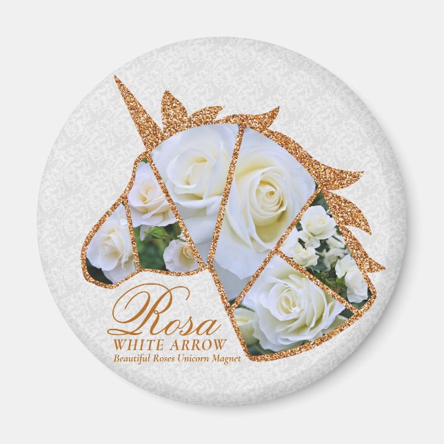 Rosa White Arrow Magnet (Framsidan)