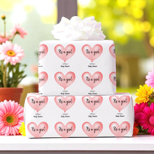 Rosa White Baby Shower Balloon Heart Presentpapper