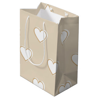 Rosa White Beige Cute Simple Heart Mönster