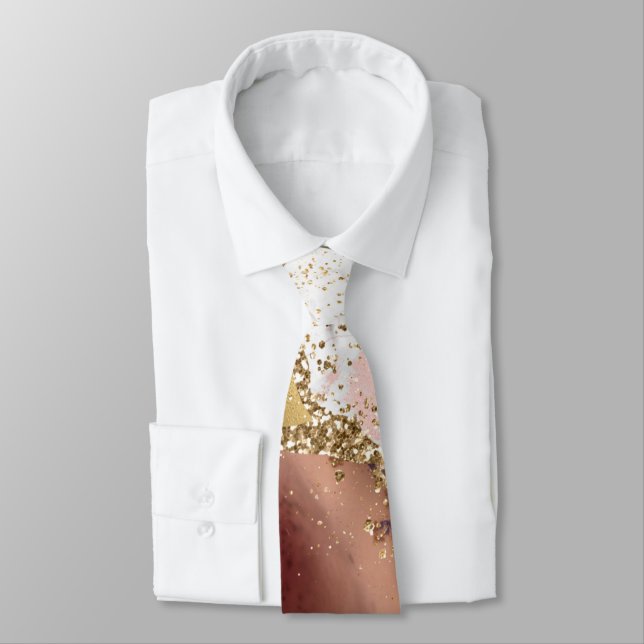 Rosa White Black Mauve Guld Glitter Agate Marble Slips (Bunden)