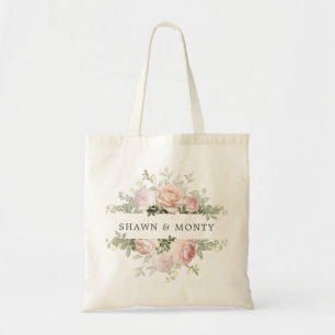 Rosa White Blommigt Bröllop Tygkasse