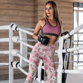 Rosa White Blommigt Patterned | Lagar Leggings