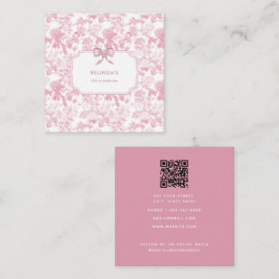 Rosa White Blommigt Ro Chinoiserie Event Planner Fyrkantigt Visitkort