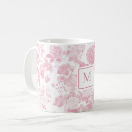 Rosa White Blommigt Ro Chinoiserie Flicka Kaffemugg